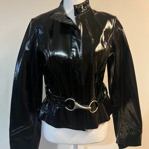 Vintage Arden B - Patent leather jacket- MEDIUM